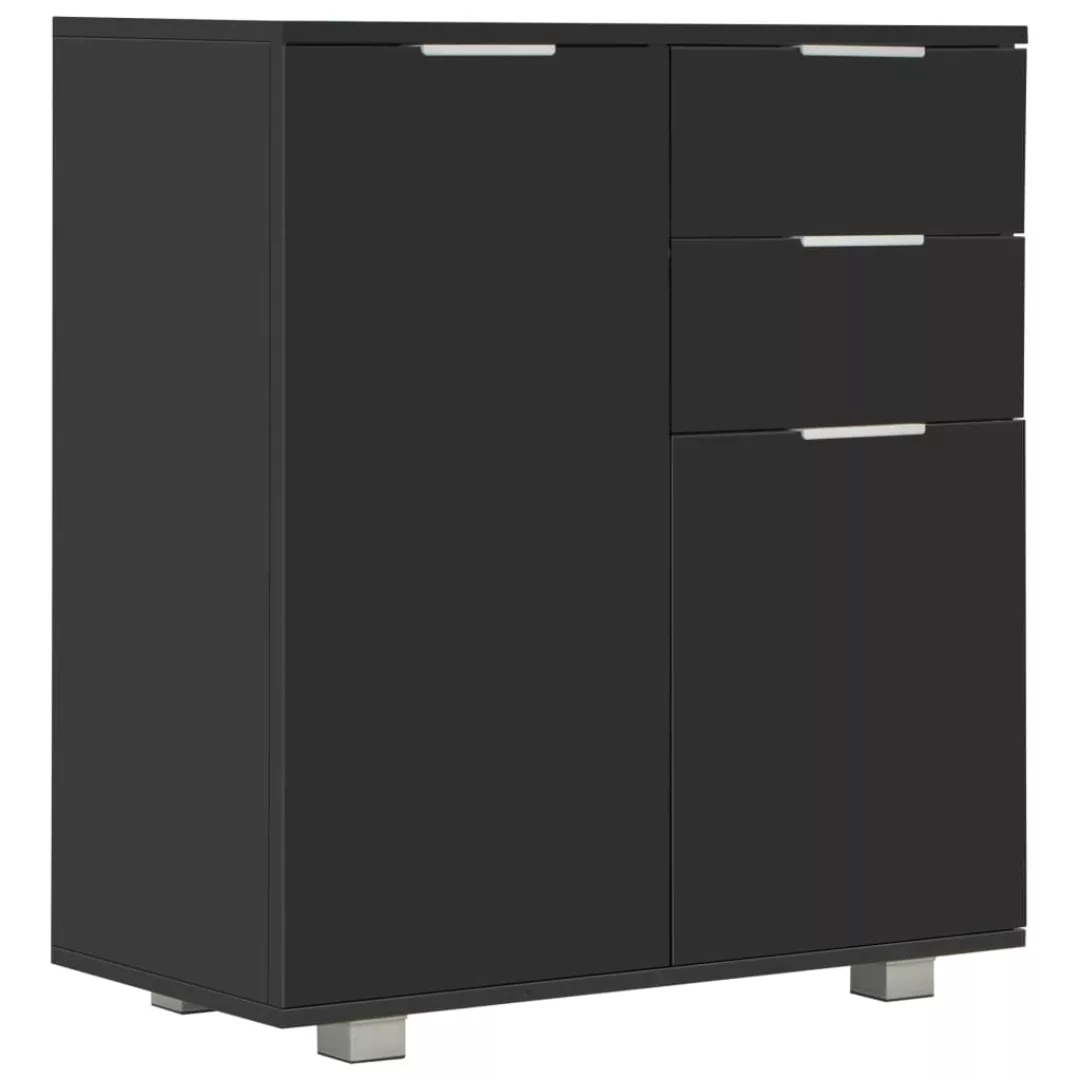 Sideboard Hochglanz Schwarz 71×35×76 Cm Spanplatte günstig online kaufen