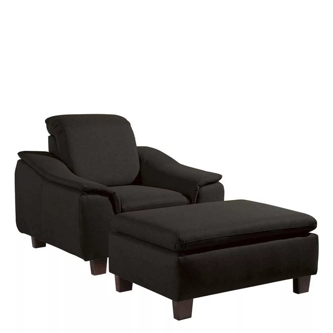 Komfortsessel dunkelbraun in modernem Design optional mit Hocker günstig online kaufen