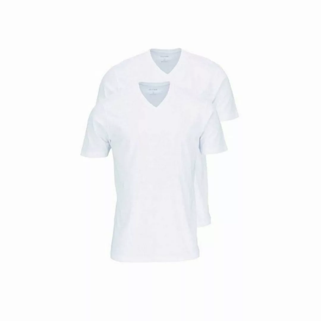 OLYMP V-Shirt weiß Modern fit (1-tlg) günstig online kaufen