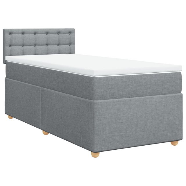 vidaXL Bett Boxspringbett mit Matratze Hellgrau 80x200 cm Stoff günstig online kaufen