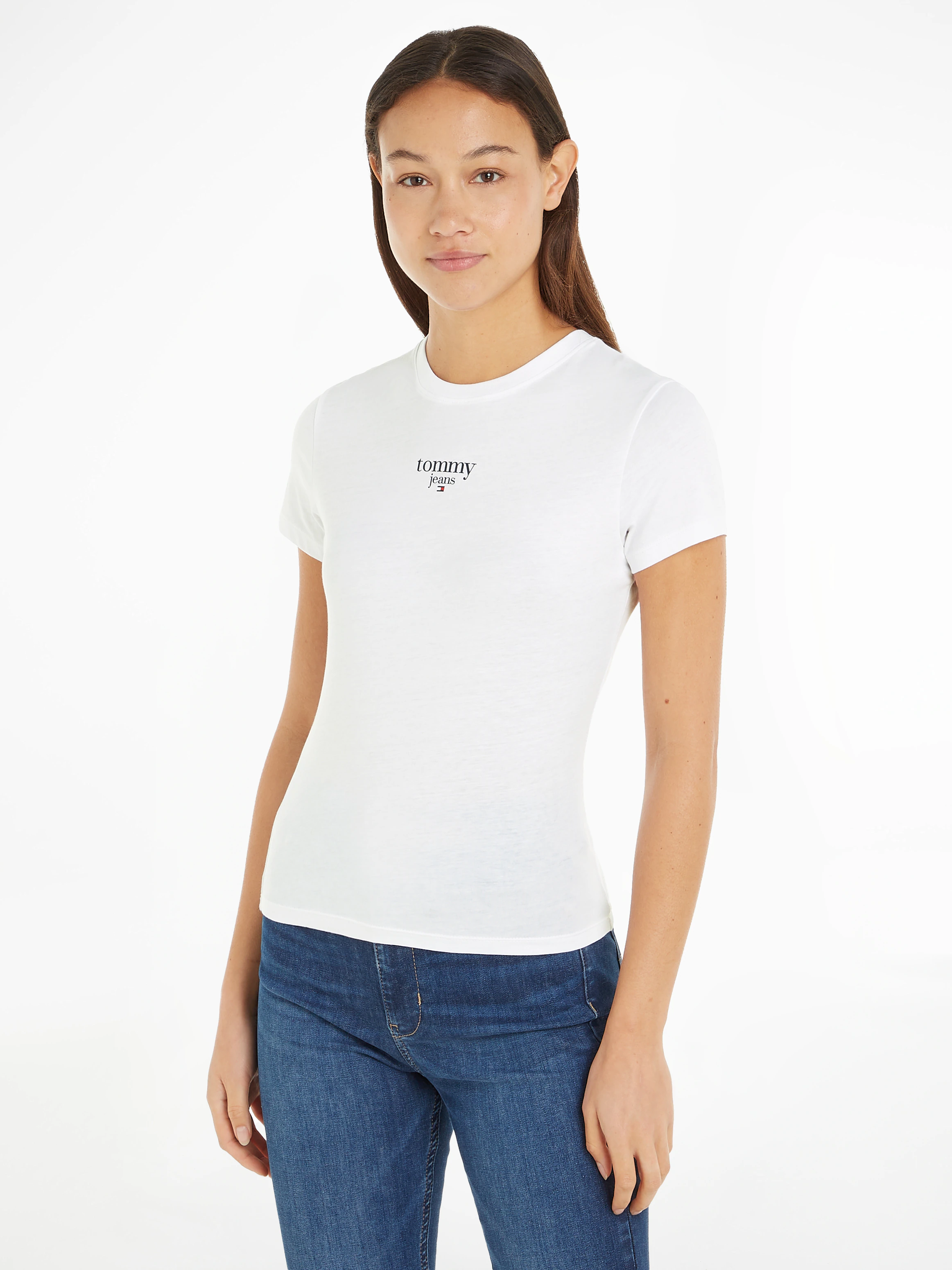 Tommy Jeans Rundhalsshirt TJW SLIM ESSENTIAL LOGO 1 SS EXT mit Tommy Jeans günstig online kaufen