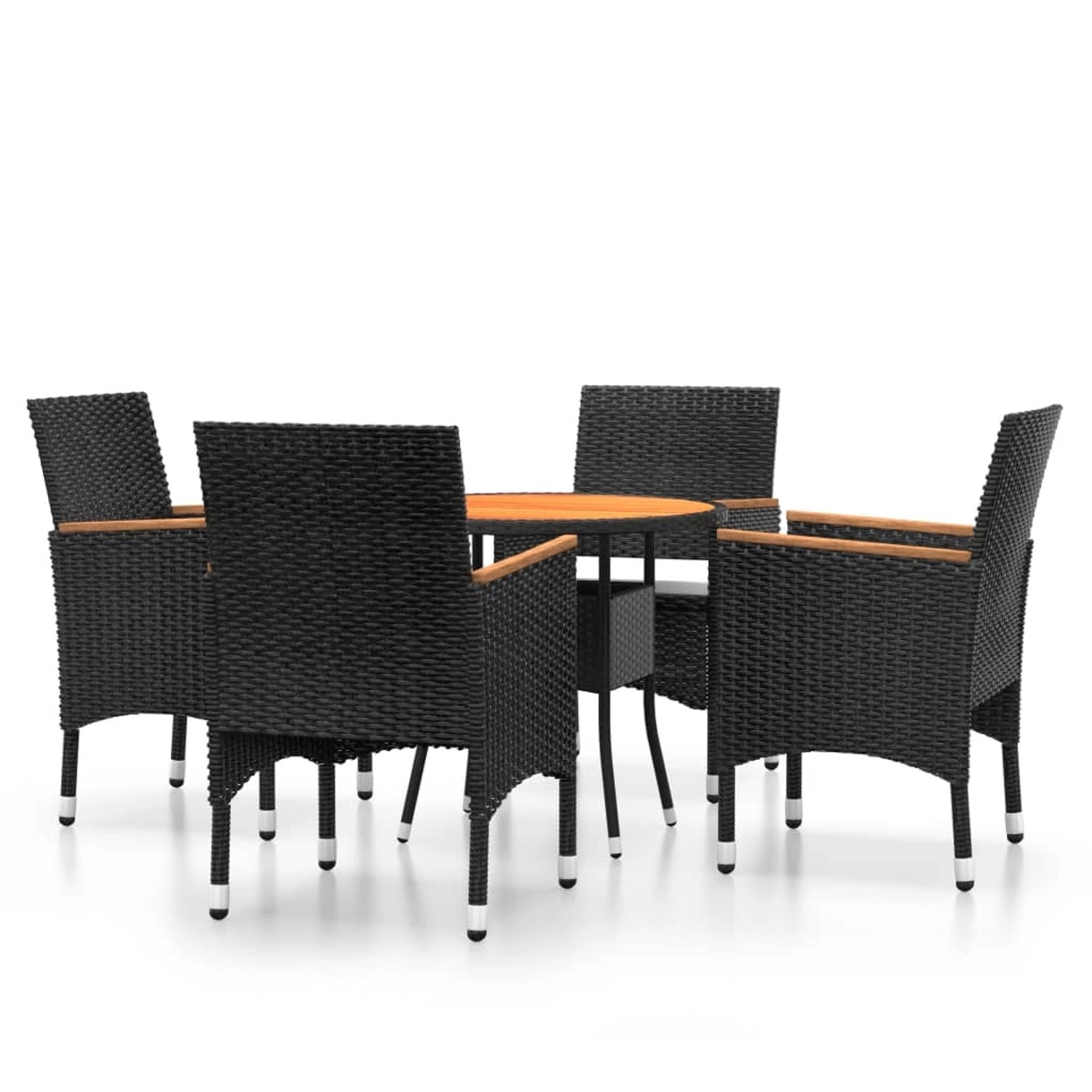 vidaXL 5-tlg Garten-Essgruppe Poly Rattan Schwarz Modell 26 günstig online kaufen