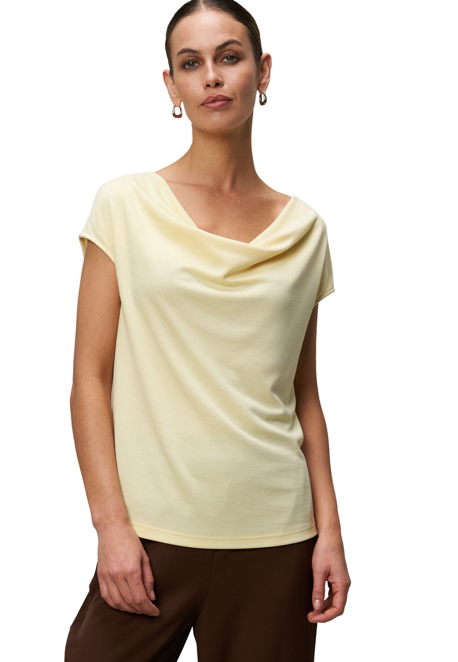 Zero T-Shirt "zero Damen Jerseyshirt mit Wasserfallausschnitt", (1 tlg.), d günstig online kaufen