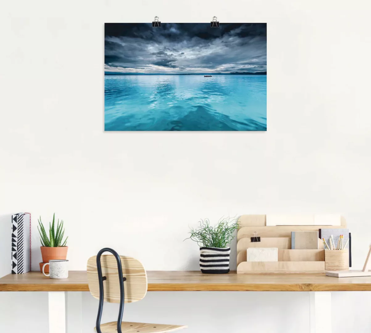 Artland Wandbild "Mystischer See mit Boot", Gewässer, (1 St.), als Alubild, günstig online kaufen