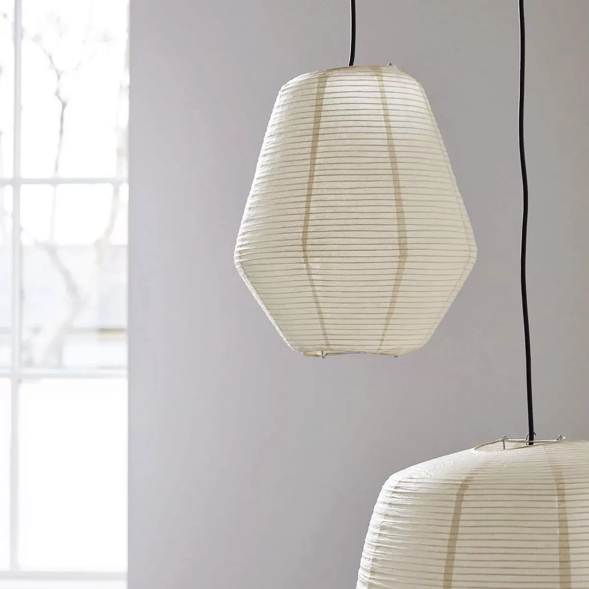 Modischer Lampenschirm Bidar aus Papier in Beige günstig online kaufen