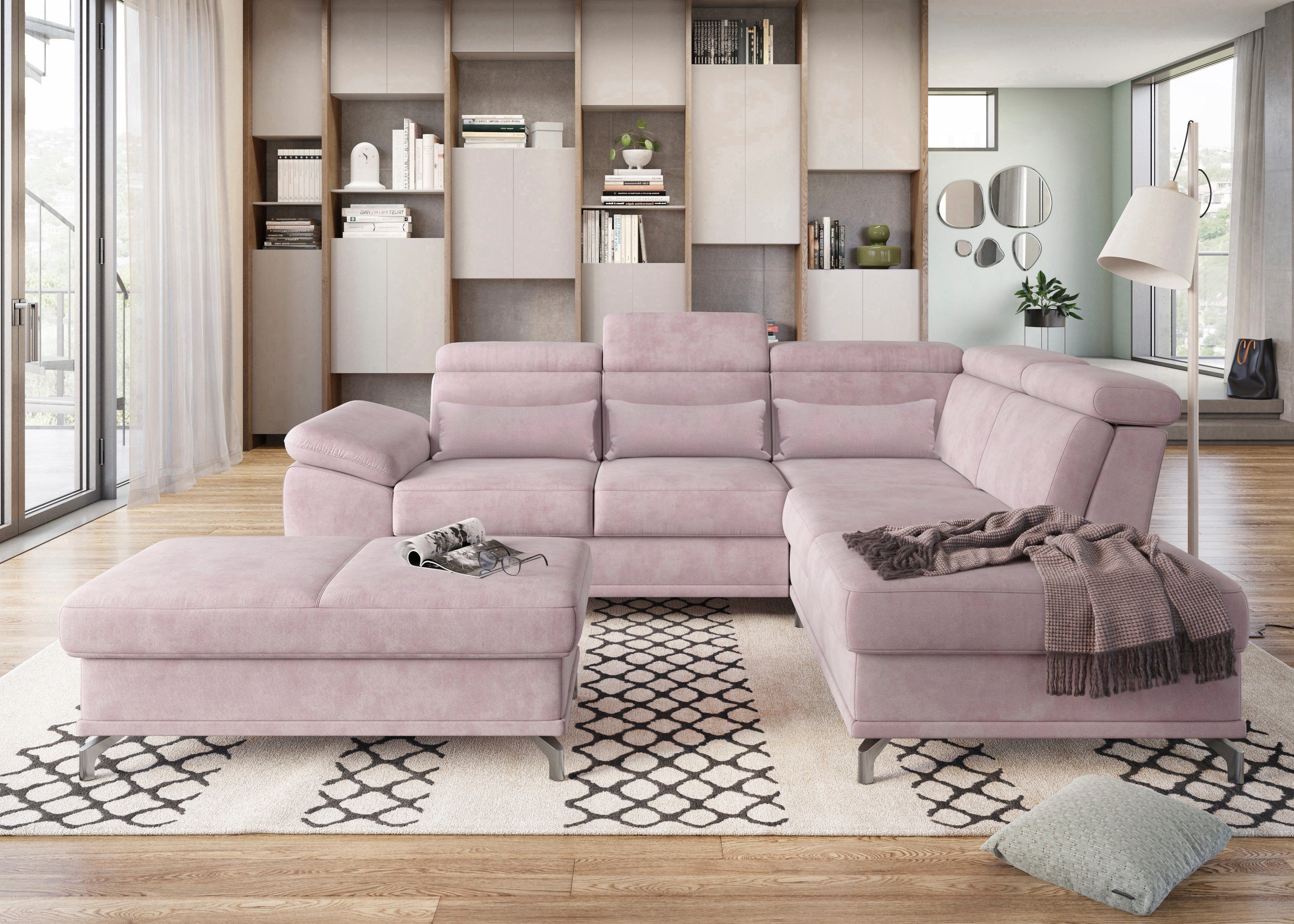 sit&more Ecksofa "Cabrio L-Form, mit Sitztiefenverstellung, Arm- und Kopfte günstig online kaufen