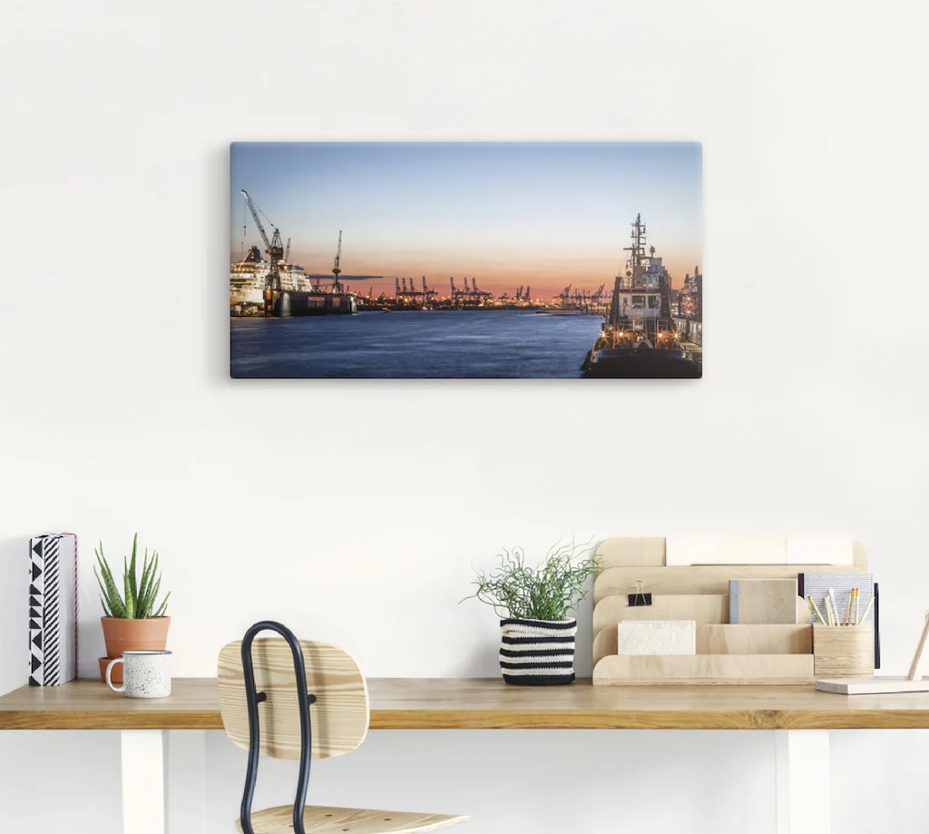 Artland Leinwandbild "Hamburger Hafen", Deutschland, (1 St.), auf Keilrahme günstig online kaufen