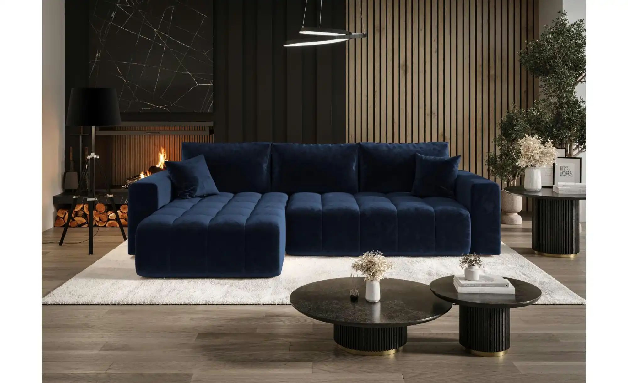 Ecksofa  Milo ¦ blau ¦ Maße (cm): B: 280 H: 85 Polstermöbel > Sofas > Eckso günstig online kaufen