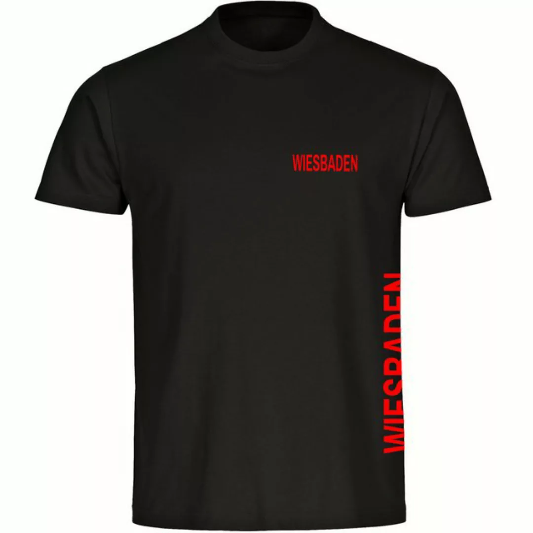 multifanshop T-Shirt Herren Wiesbaden - Brust & Seite - Männer günstig online kaufen