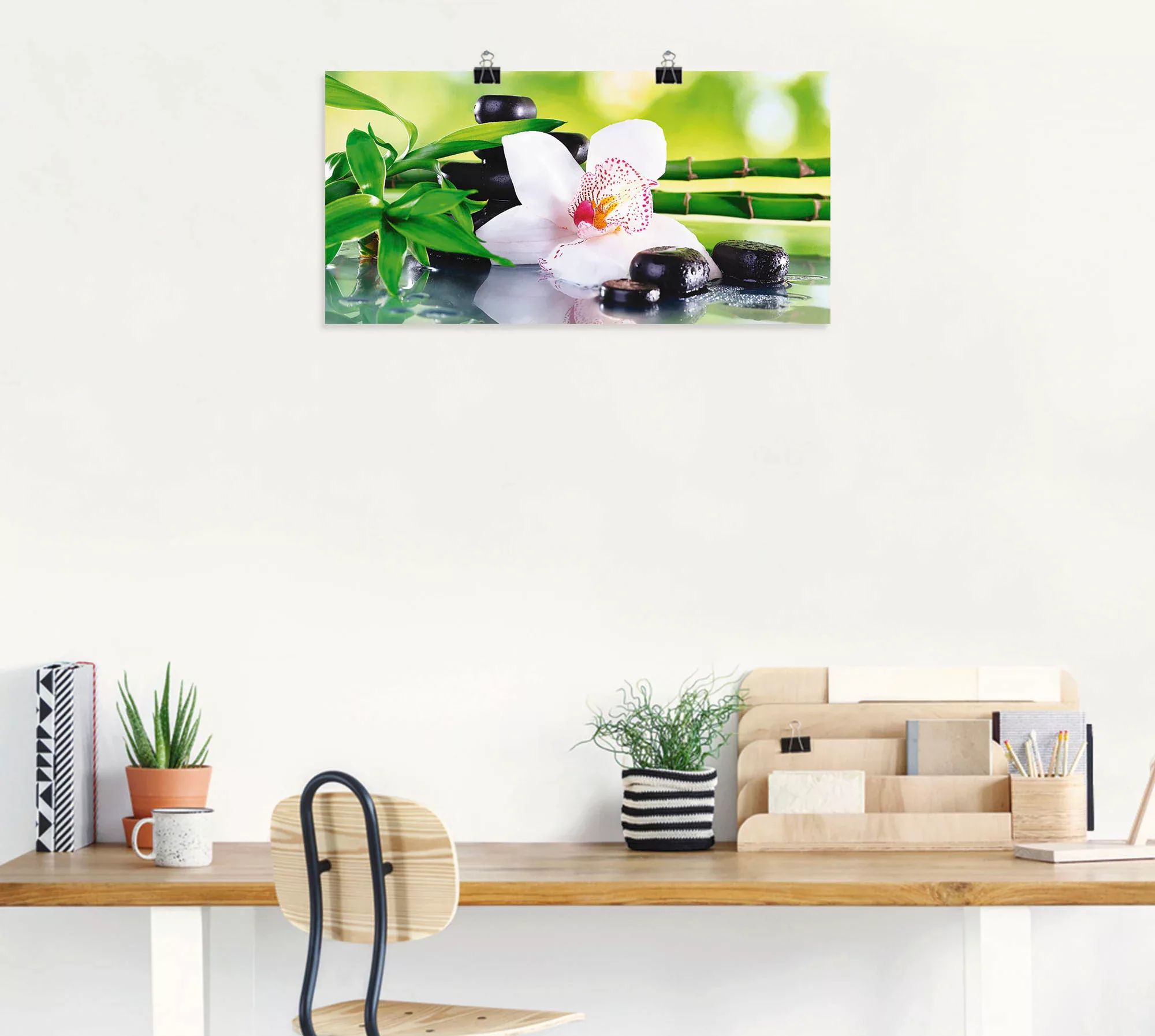 Artland Wandbild "Spa Steine Bambus Zweige Orchidee", Zen, (1 St.), als Alu günstig online kaufen