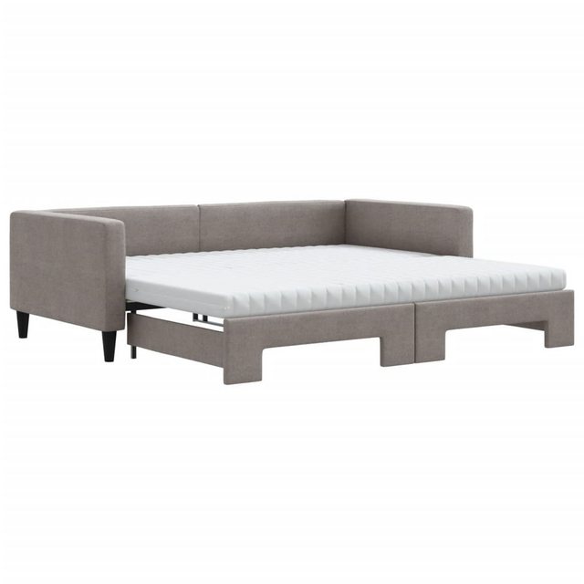 vidaXL Gästebett Gästebett Tagesbett Ausziehbar mit Matratzen Taupe 100x200 günstig online kaufen