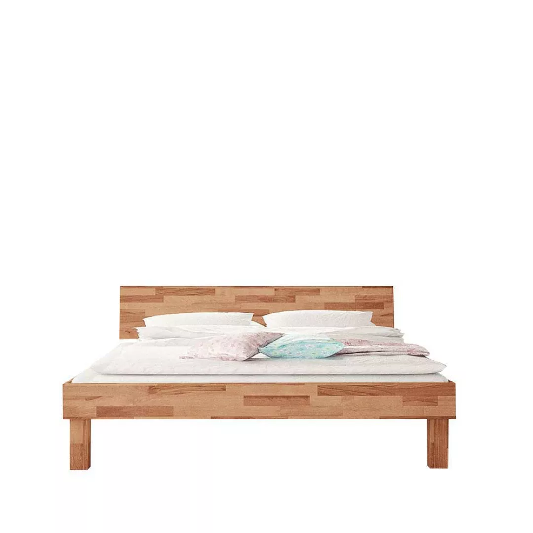 Doppelbett aus Buche Massivholz modern günstig online kaufen
