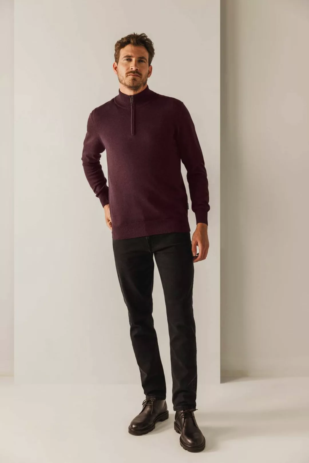 State Of Art Half Zip Pullover Bordeaux - Größe XL günstig online kaufen