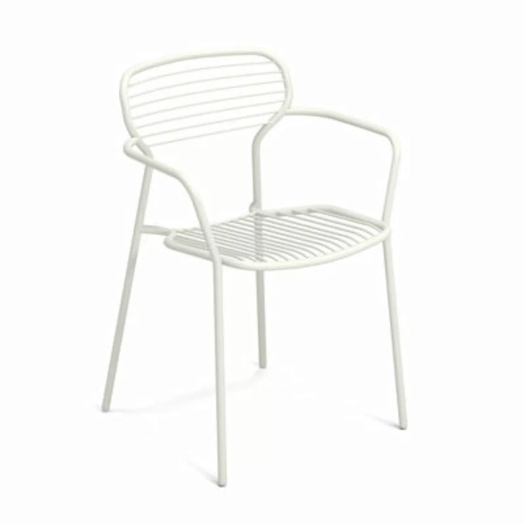 Stapelbarer Sessel Apero metall weiß / Stahl - Emu - Weiß günstig online kaufen