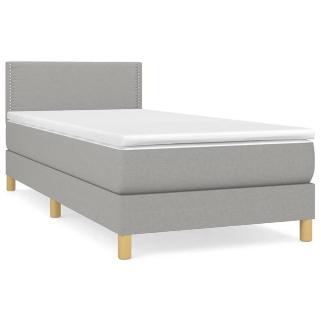 vidaXL Boxspringbett Boxspringbett mit Matratze Taupe 90x200 cm Stoff Bett günstig online kaufen