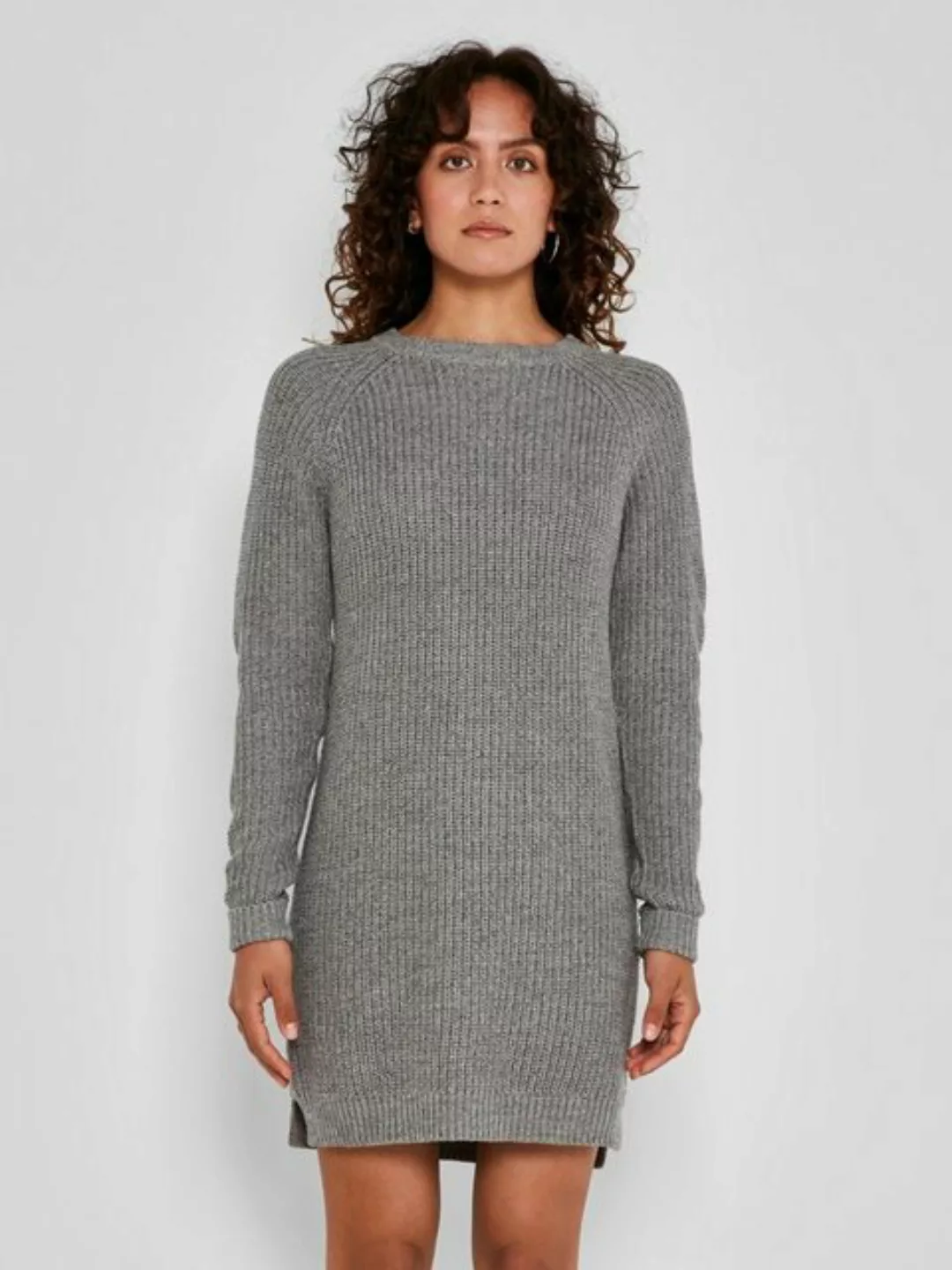 Noisy may Shirtkleid Langarm Strick Kleid NMSIESTA Legeres Midi Dress Shirt günstig online kaufen