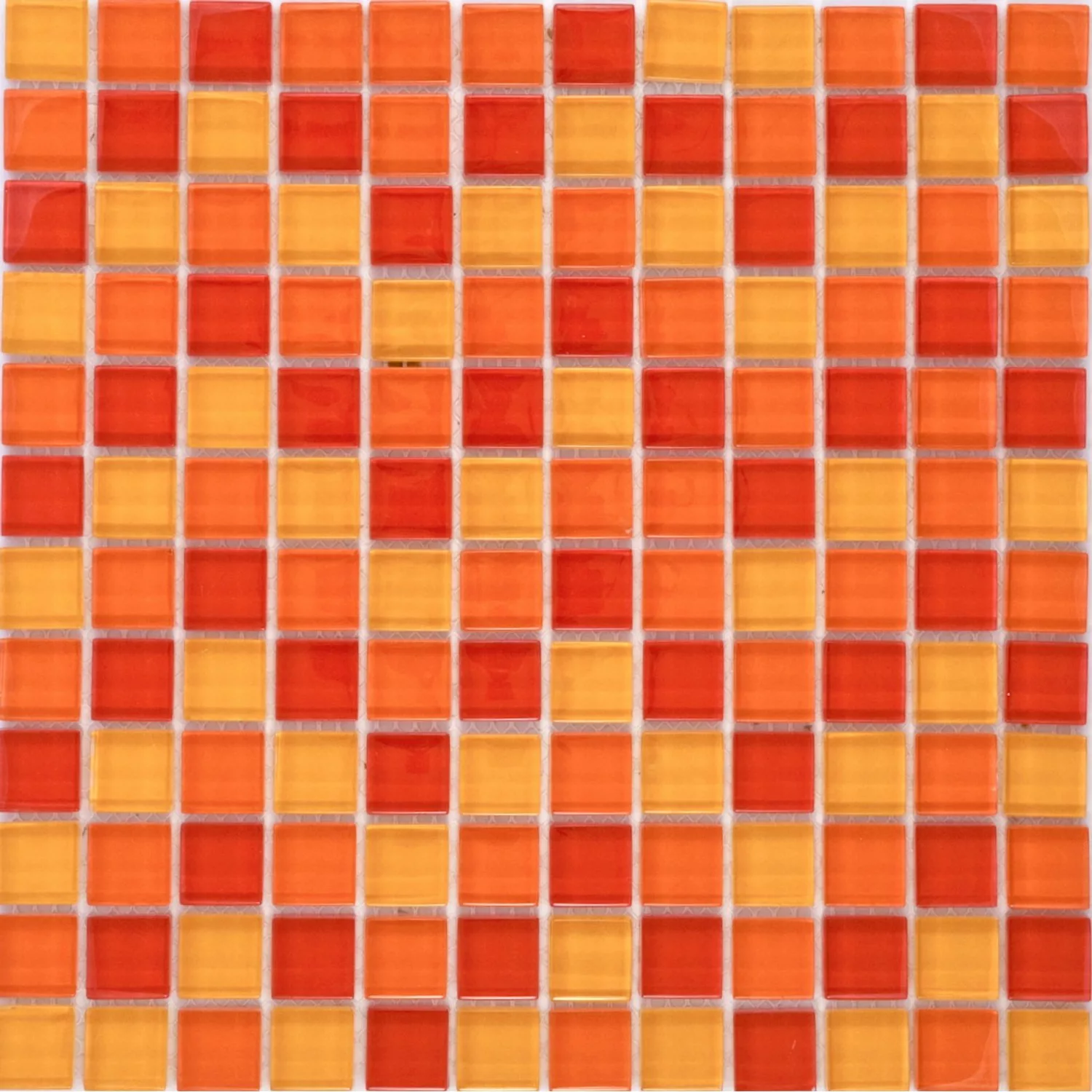 Mosaikmatte Glas Rot Orange Gelb Mix 30 cm x 30 cm günstig online kaufen