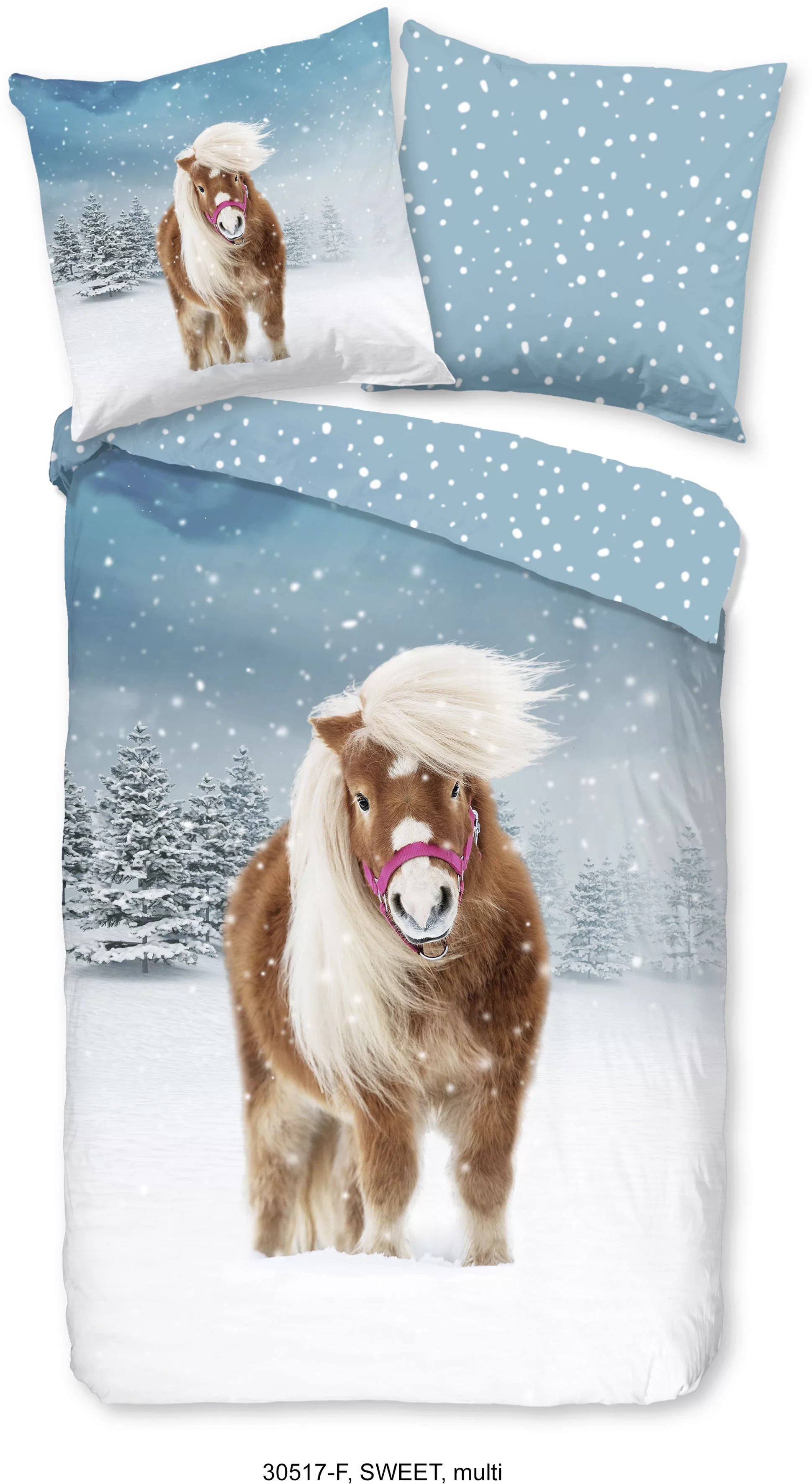 good morning Kinderbettwäsche »Sweet Winter Horse«, Biber, 135x200, Warm, W günstig online kaufen