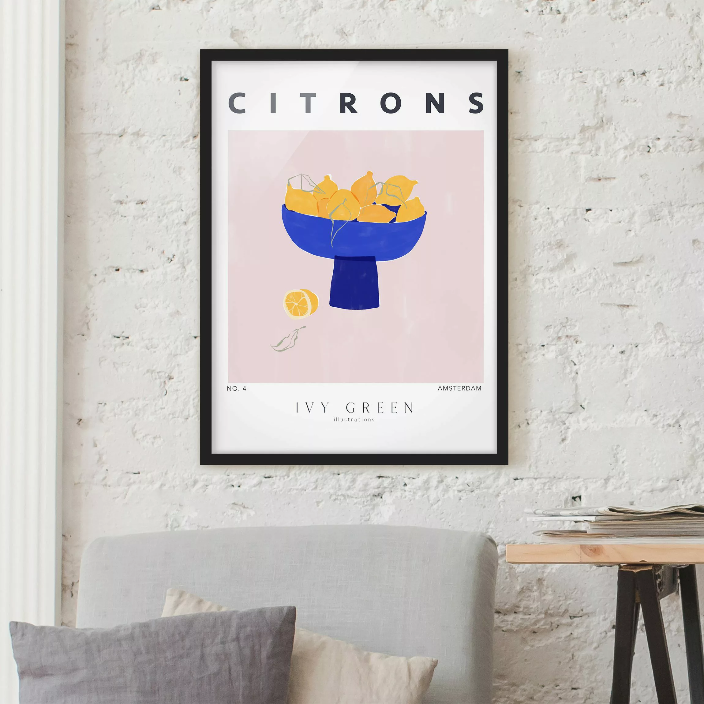 Bild mit Rahmen Ivy Green Illustrations - Citrons günstig online kaufen