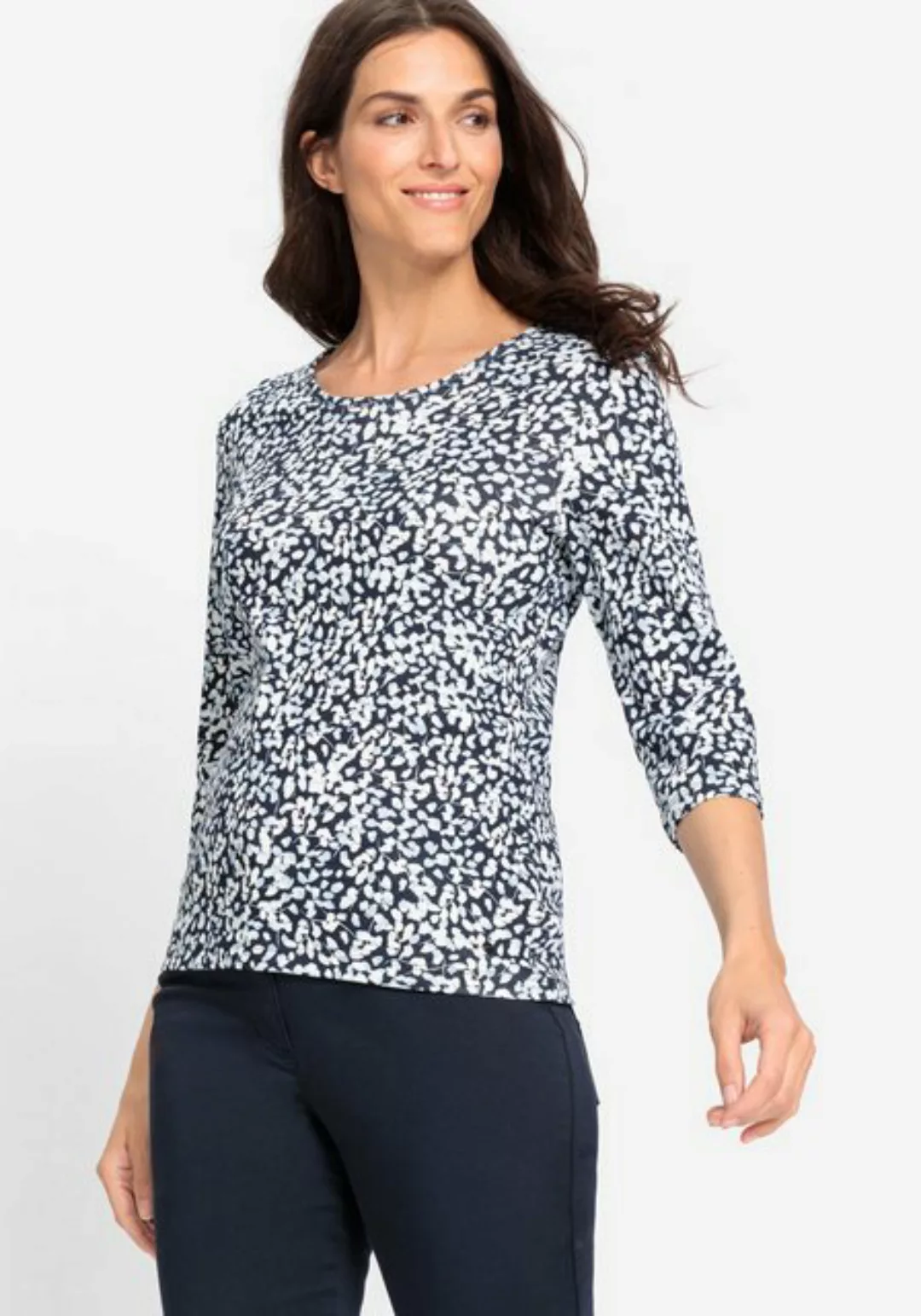 Olsen Print-Shirt mit Allover-Blumenprint günstig online kaufen