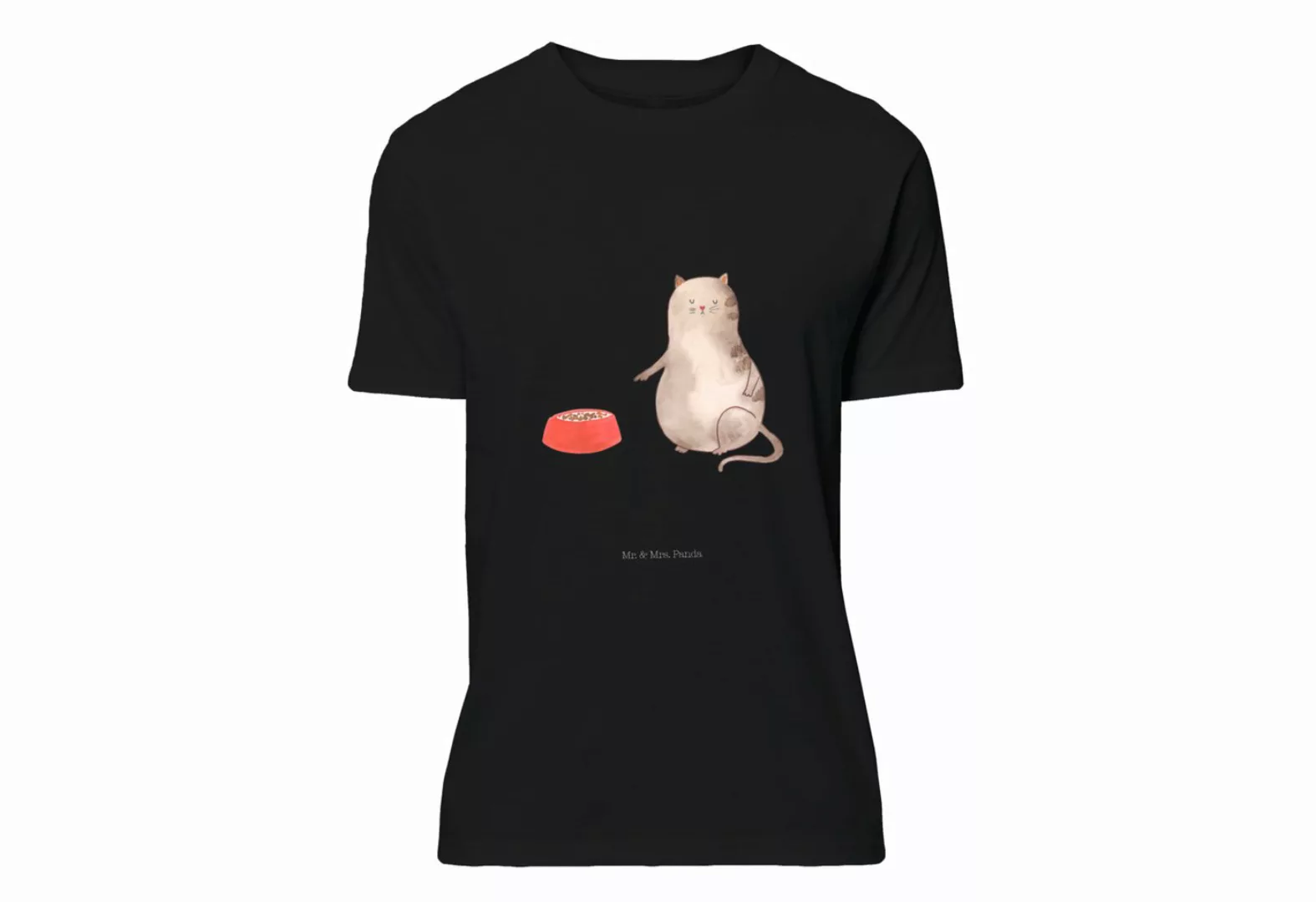 Mr. & Mrs. Panda T-Shirt Katze fressen - Schwarz - Geschenk, Katzenartikel, günstig online kaufen