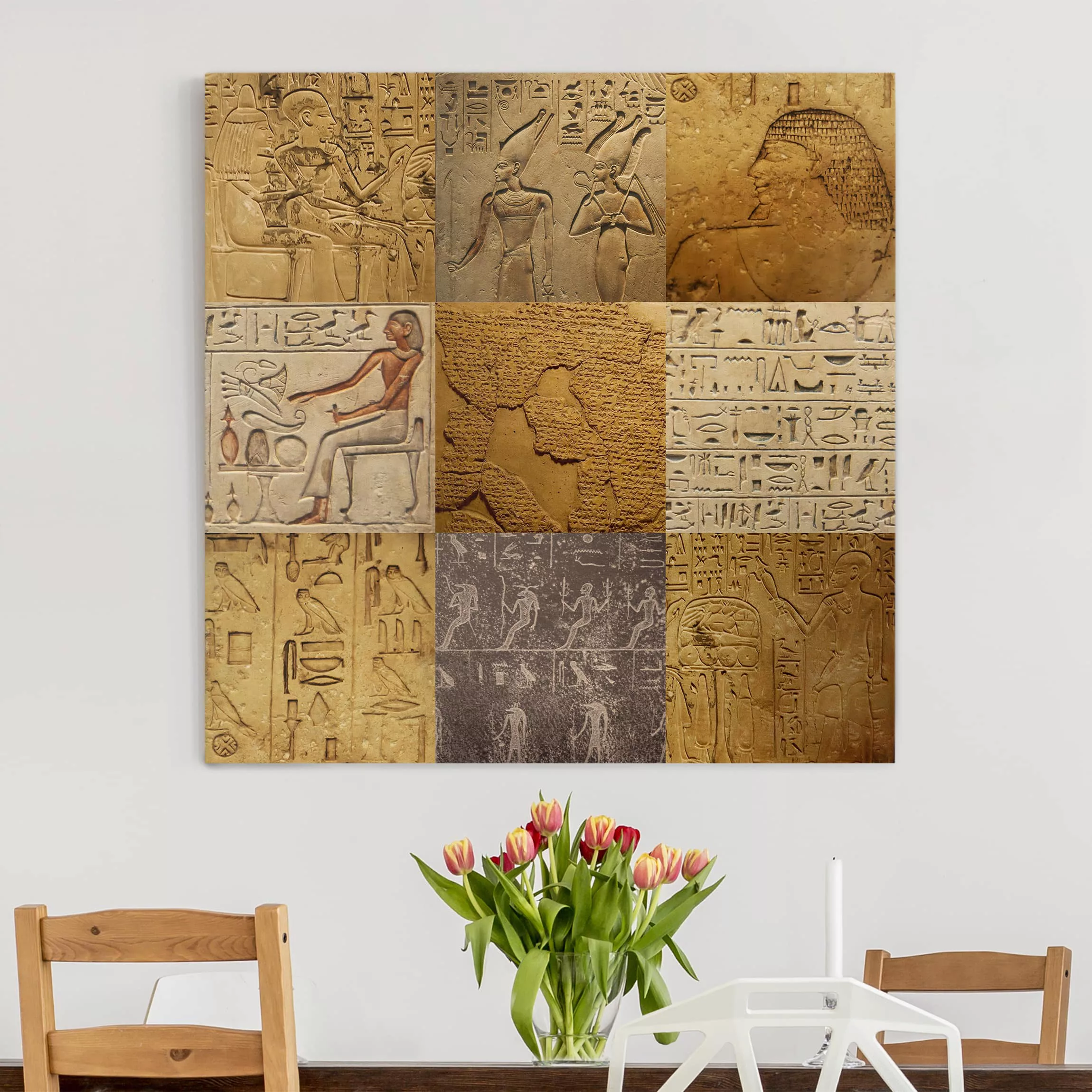 Leinwandbild Muster - Quadrat Egyptian Mosaic günstig online kaufen