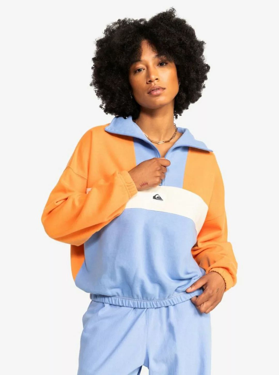 Quiksilver Woman Sweatshirt Quiksilver Sweatshirt Crop BlockTangerine S günstig online kaufen