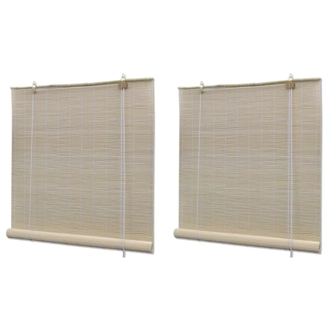 Rollos 2 Stk. Natürlicher Bambus 120 X 160 Cm günstig online kaufen