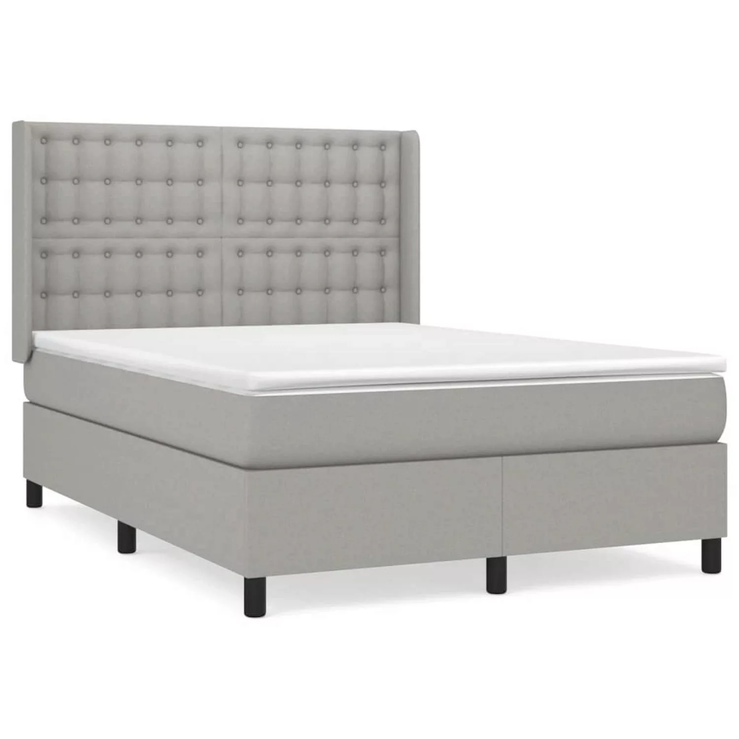 vidaXL Boxspringbett mit Matratze Hellgrau 140x190 cm Stoff1394732 günstig online kaufen