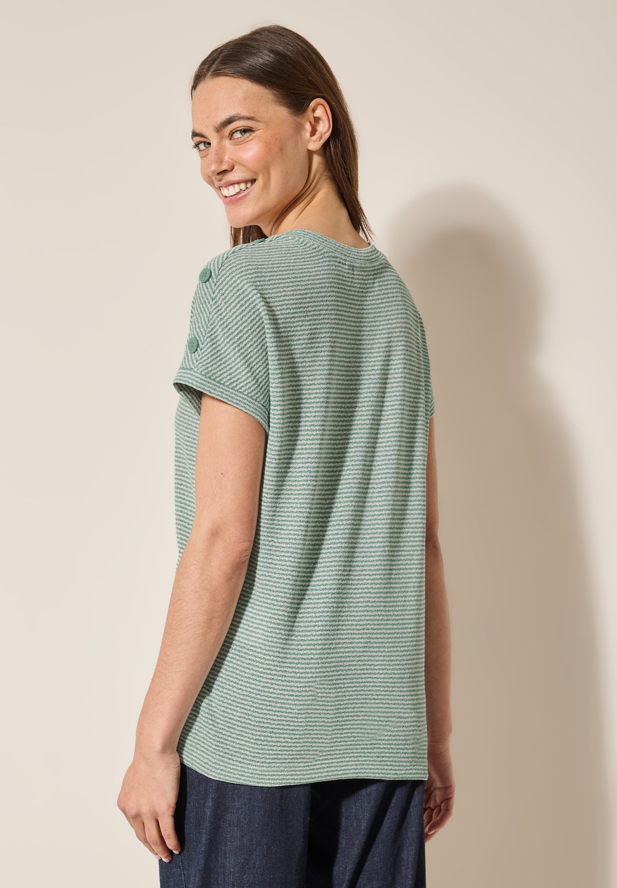 Cecil T-Shirt, aus softem Materialmix günstig online kaufen