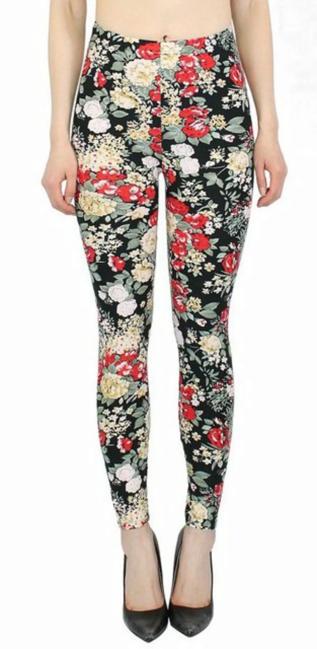 dy_mode Leggings Damen Leggings Blumen Muster Bunte Yogahose Fitness Leggin günstig online kaufen