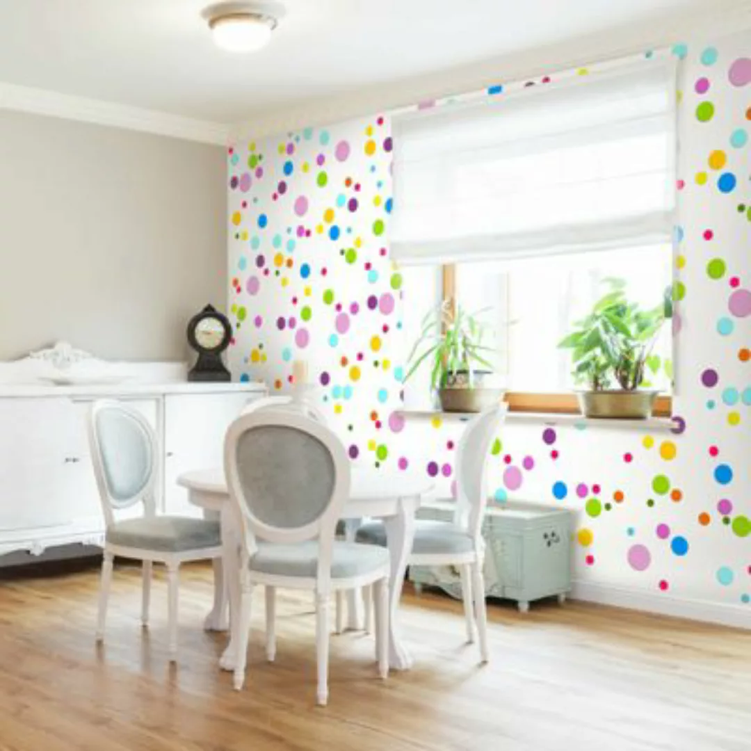 artgeist Fototapete Rainbow bubbles weiß Gr. 50 x 1000 günstig online kaufen
