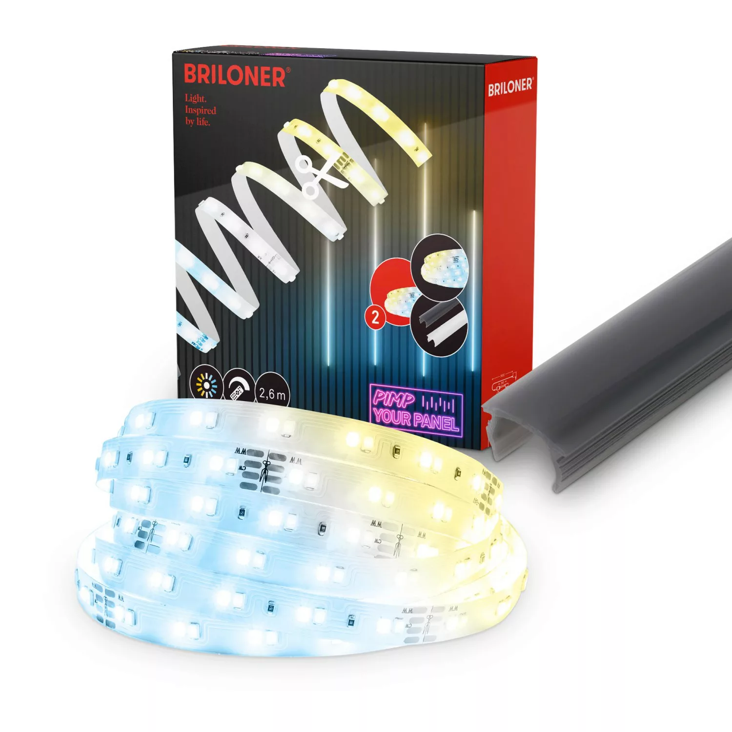 Briloner LED-Band Starter-Set mit RGB-Funktion 2,6 m günstig online kaufen