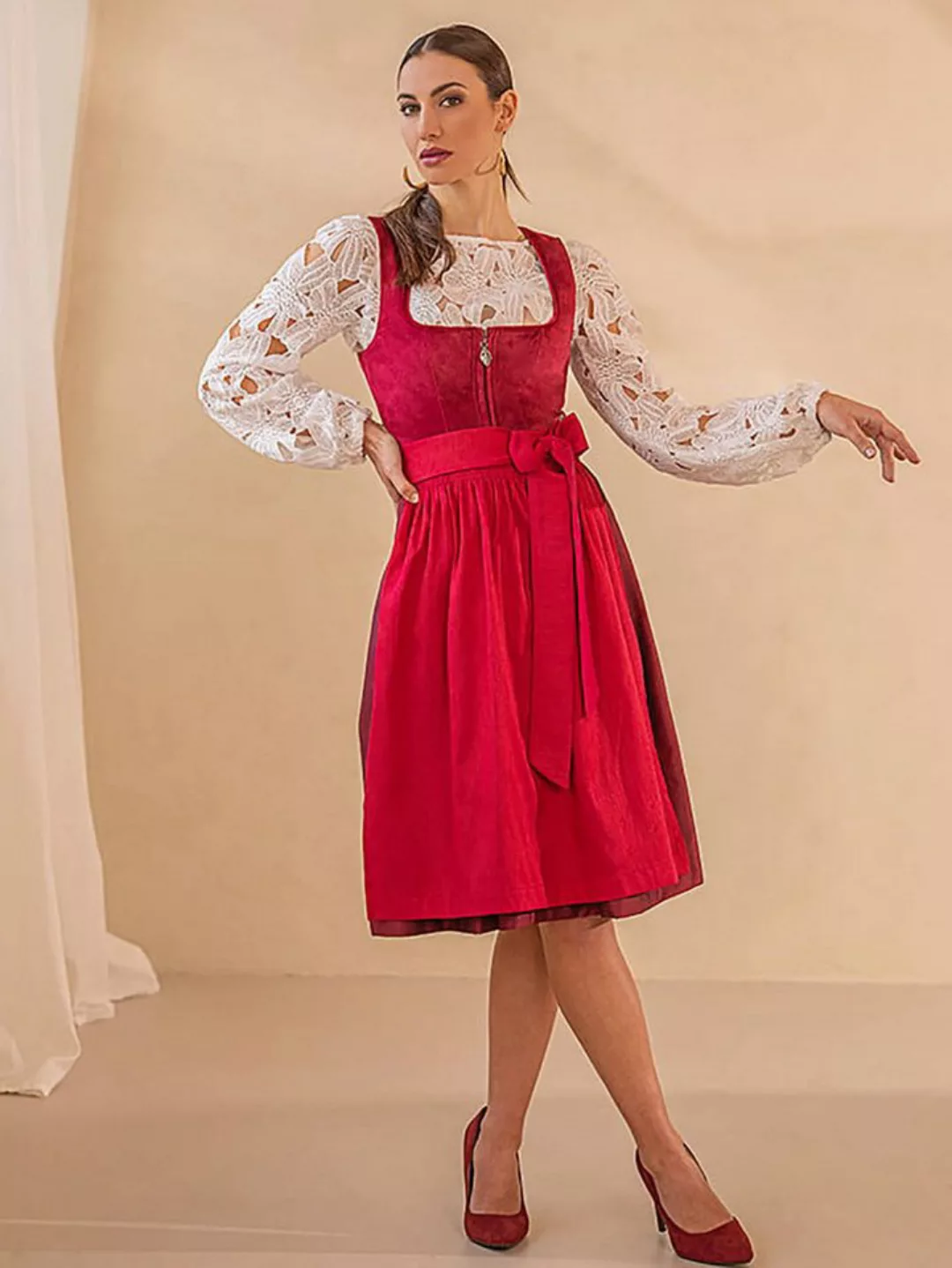 MarJo Dirndl Samt Dirndl 2tlg. - PINZBERG - magenta günstig online kaufen