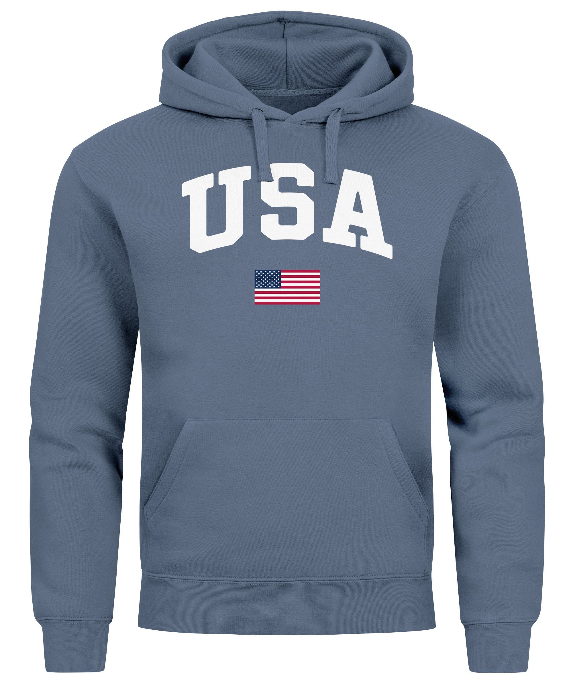 Neverless Hoodie Hoodie Herren USA Schriftzug günstig online kaufen