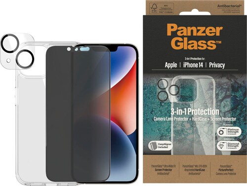 PanzerGlass Displayschutzglas »Set: Privacy Glass+Case - iPhone 14 6,1« günstig online kaufen