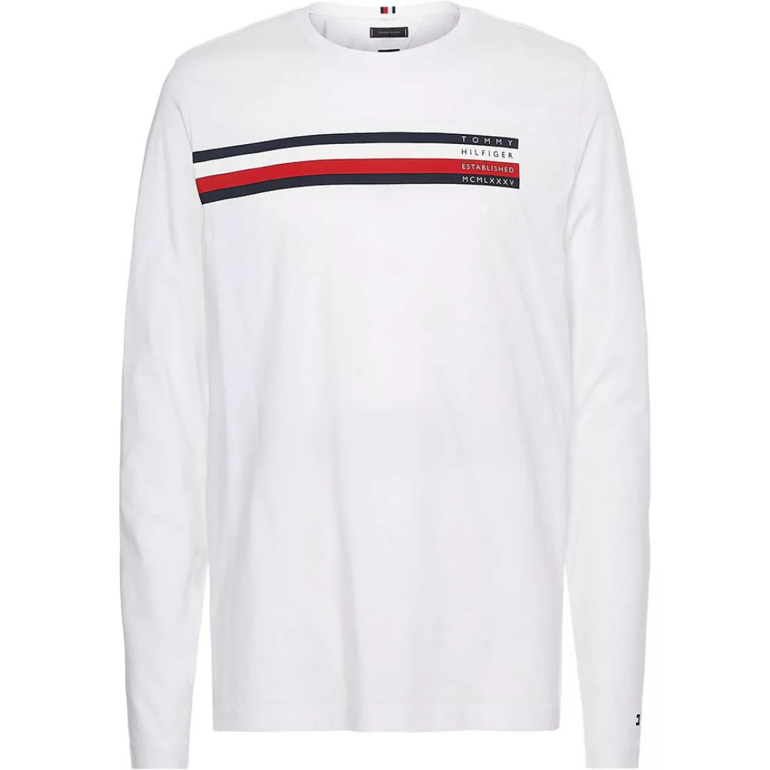 Tommy Hilfiger Sliced Bar Langarm-t-shirt L White günstig online kaufen