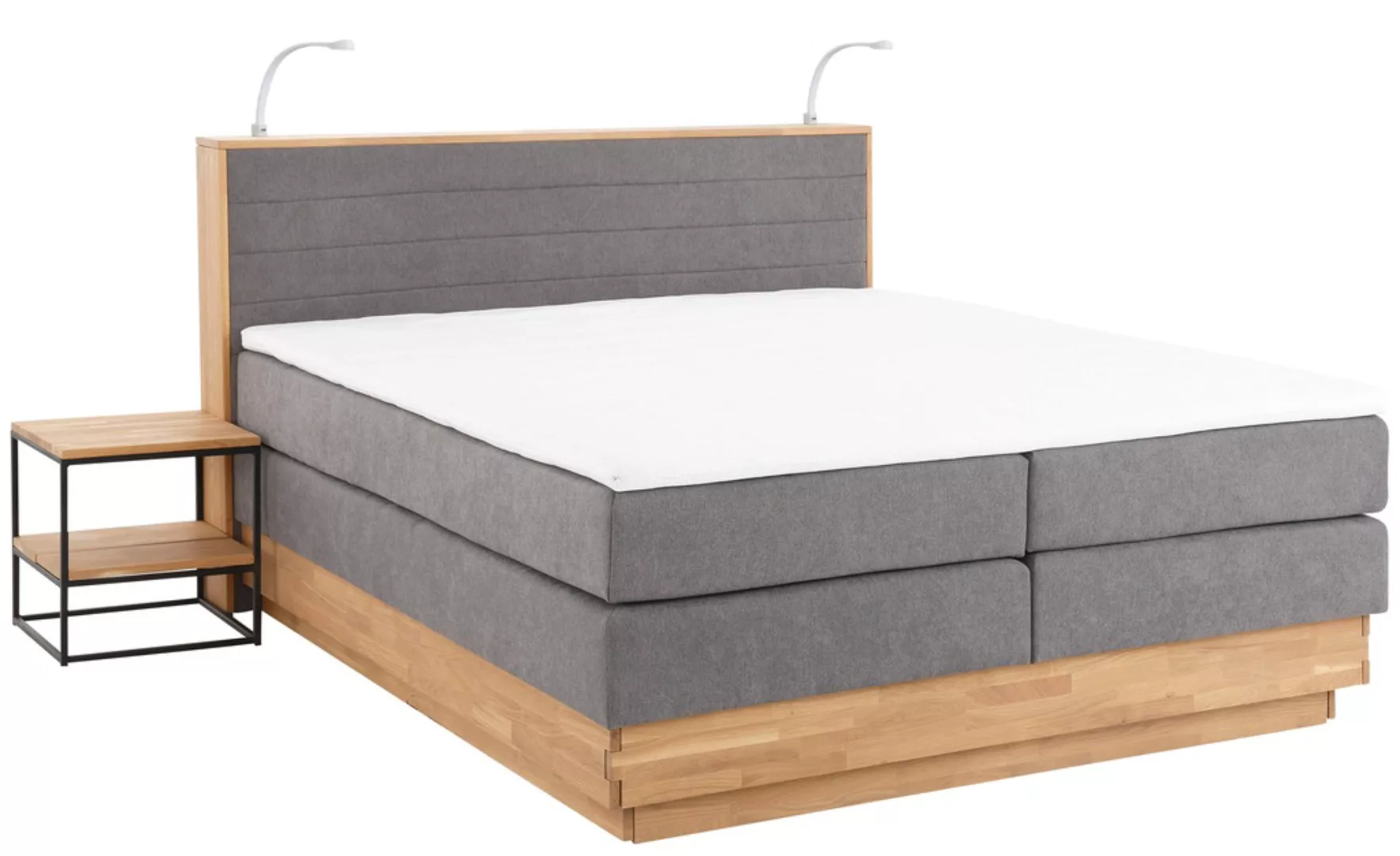 Home affaire Boxspringbett "Cavan", Eiche, inkl. Bettkasten & Topper, versc günstig online kaufen