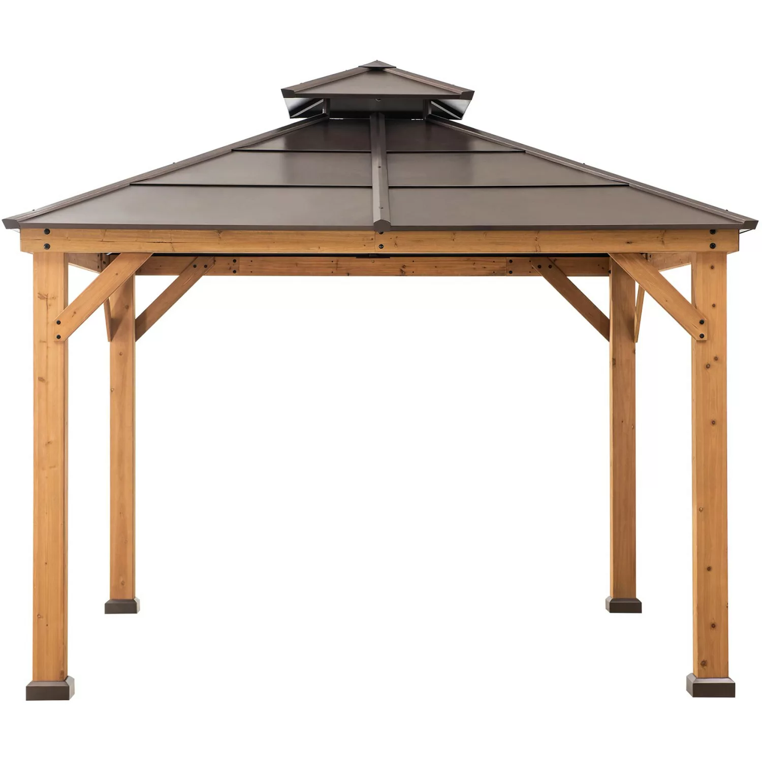 Sunjoy Gazebo Paps Zedernholz 335 cm x 335 cm Braun günstig online kaufen