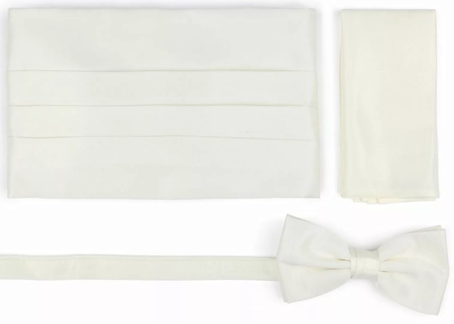 Suitable Set Kummerbund Flieg Einstecktuch Set Off White - günstig online kaufen