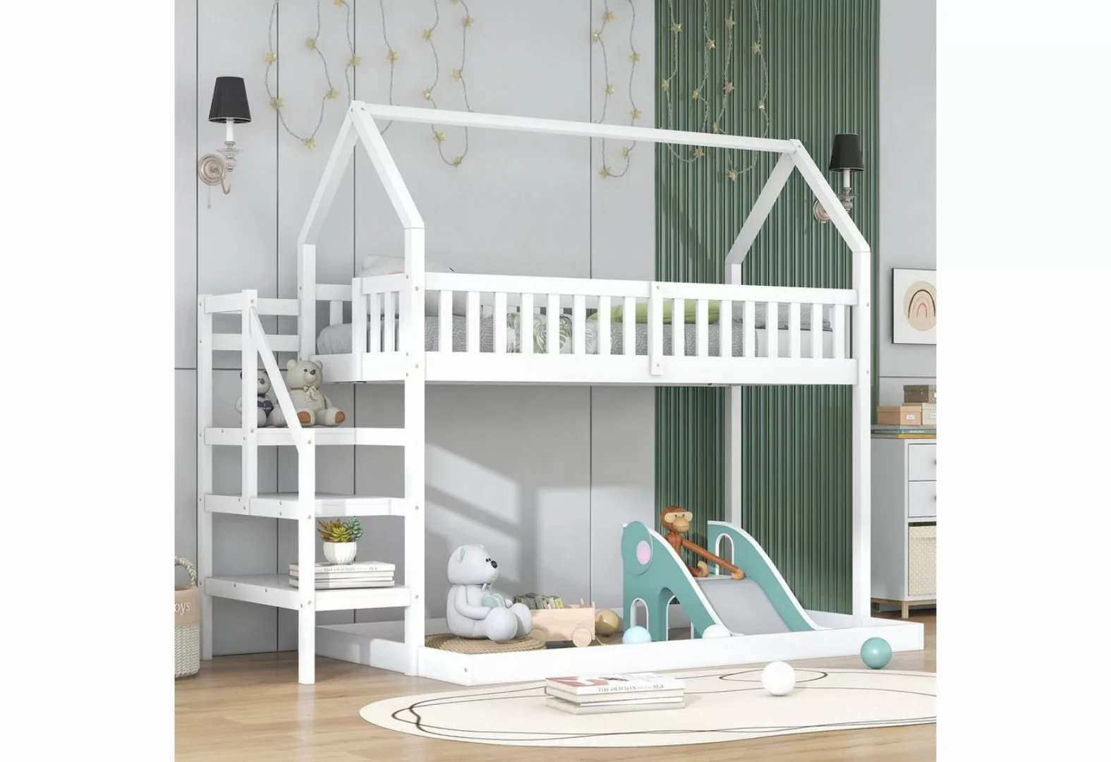Celya Kinderbett Einzelbett mit Anti-Fall und Mesh, 90x200cm günstig online kaufen