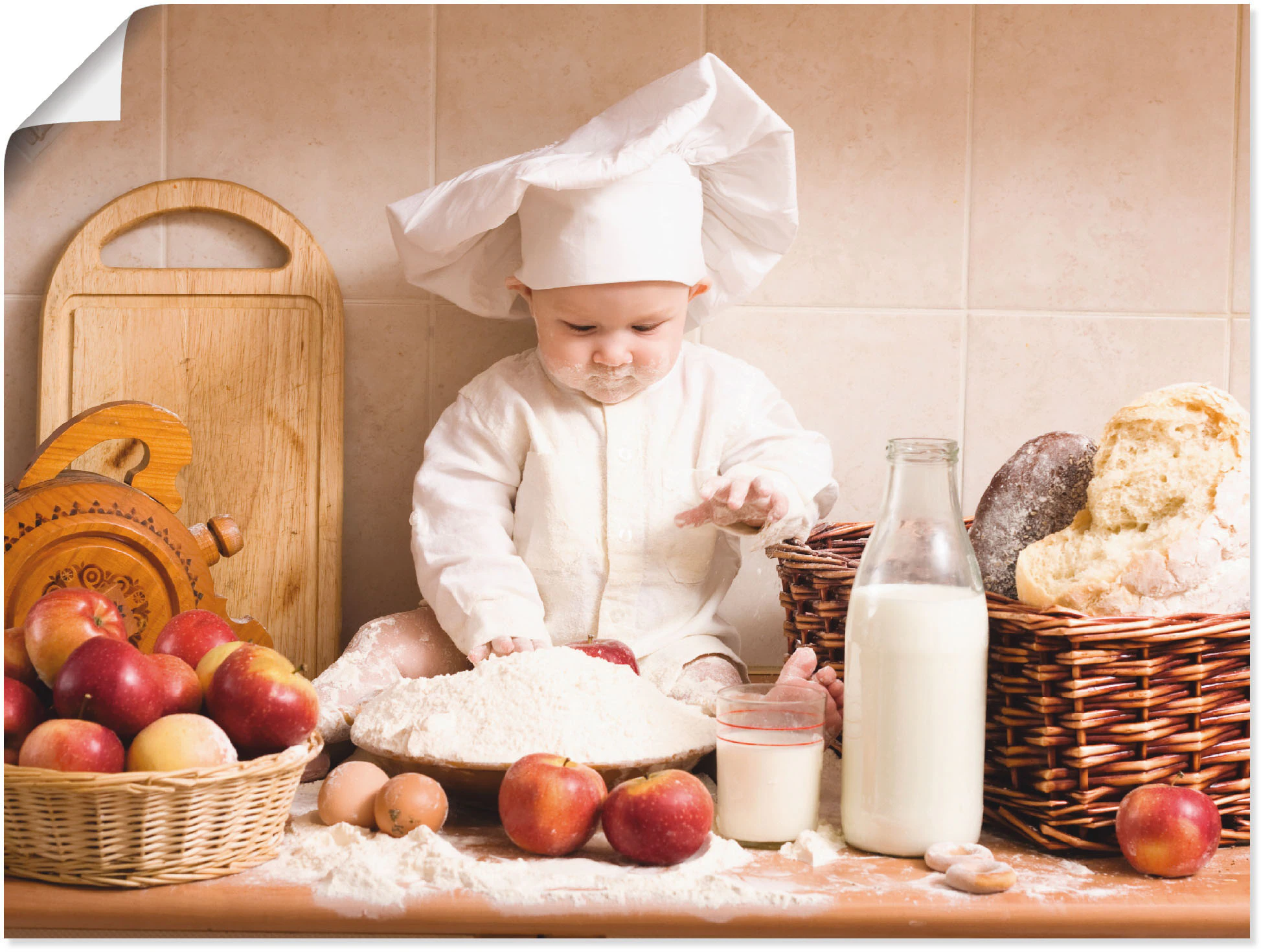 Artland Wandbild "Küche Junge Kind Backen", Bilder von Kindern, (1 St.), al günstig online kaufen