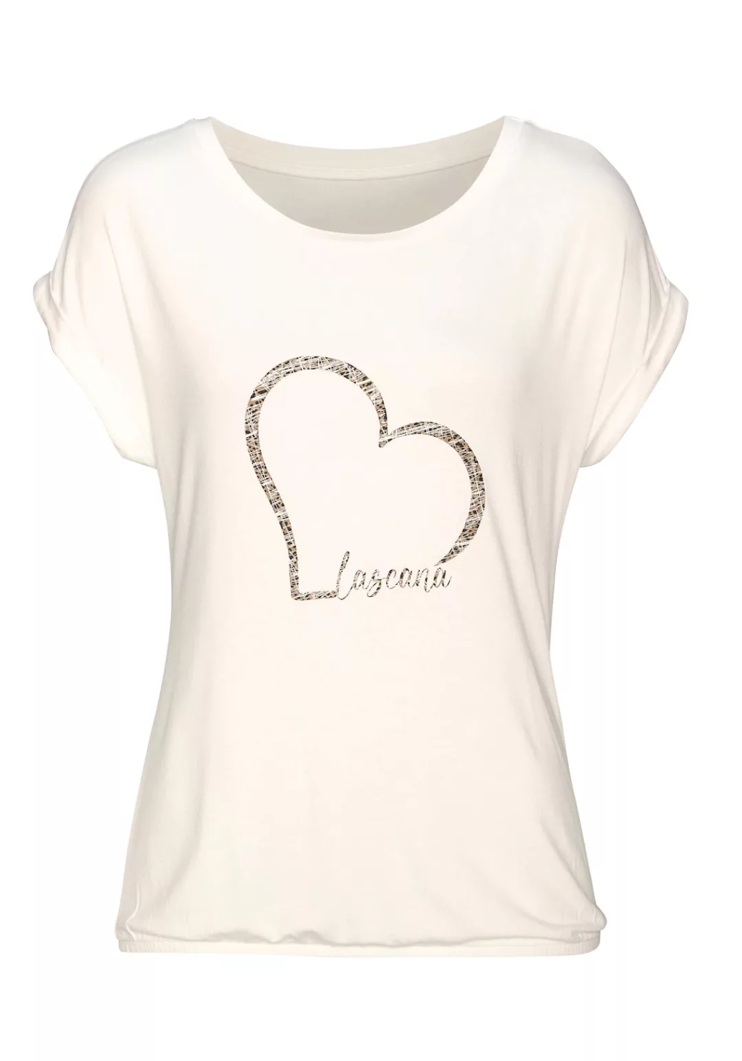 LASCANA T-Shirt, mit Logo-Print günstig online kaufen