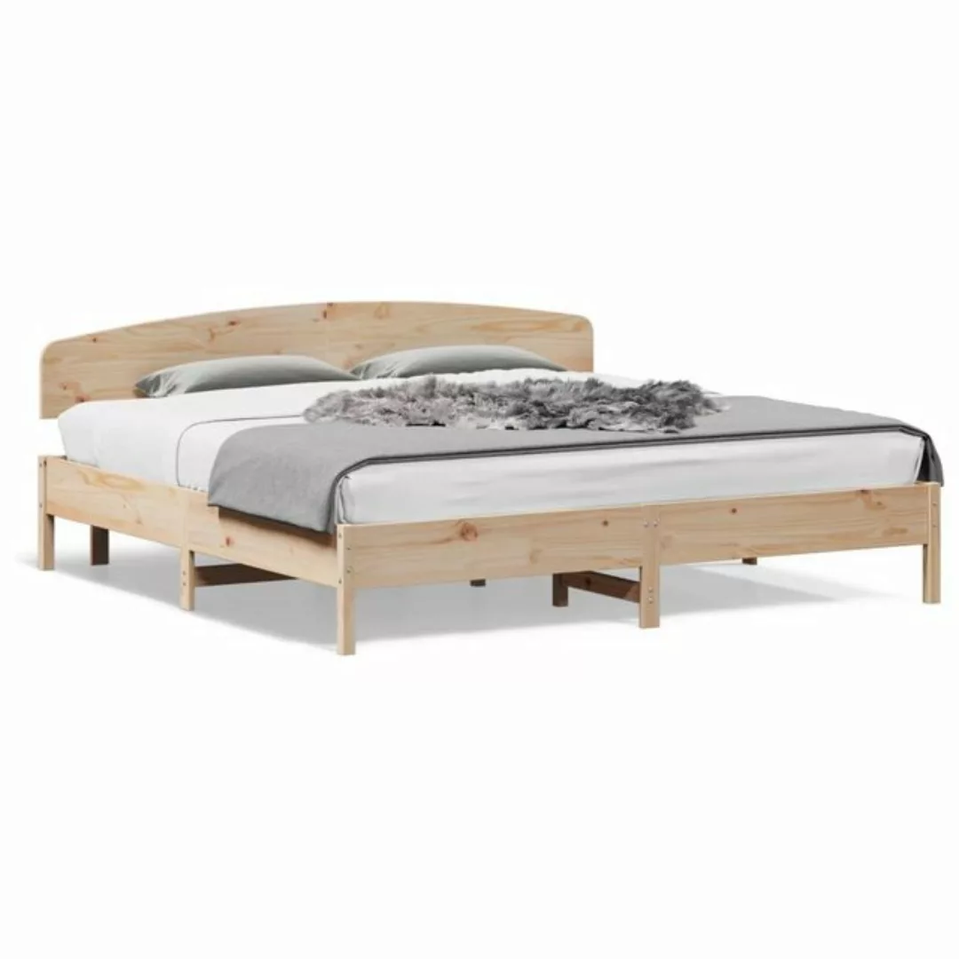 vidaXL Bett Massivholzbett mit Kopfteil 200x200 cm Kiefer günstig online kaufen