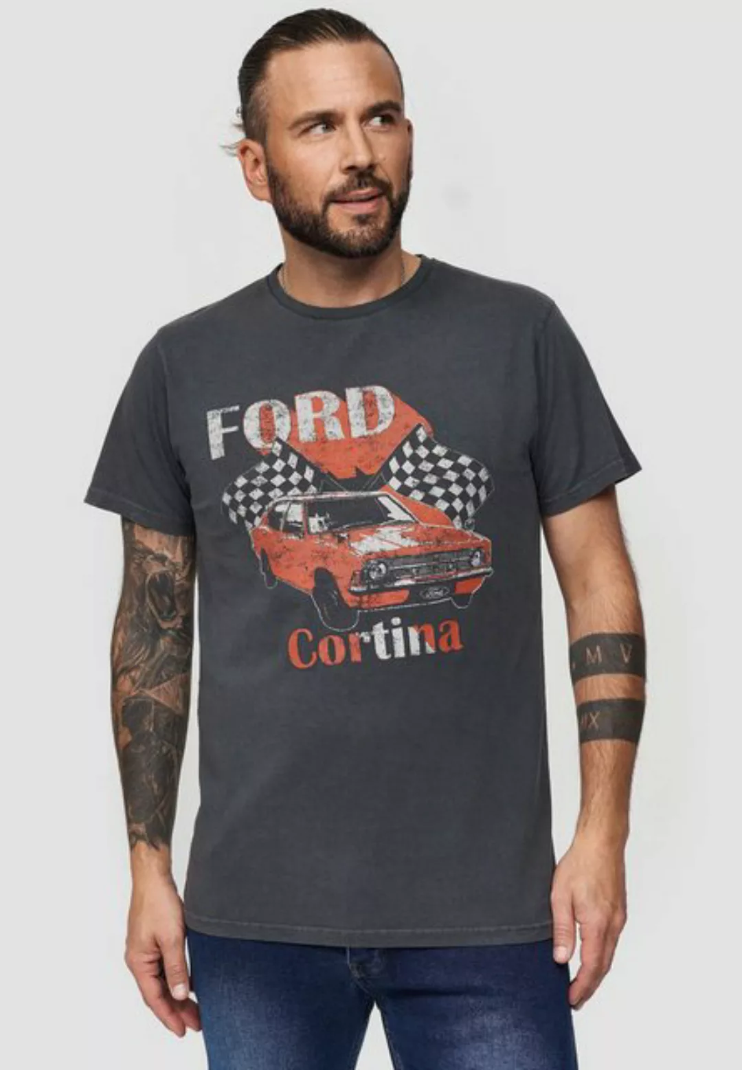 Recovered T-Shirt Ford Vintage Cortina GOTS zertifizierte Bio-Baumwolle günstig online kaufen