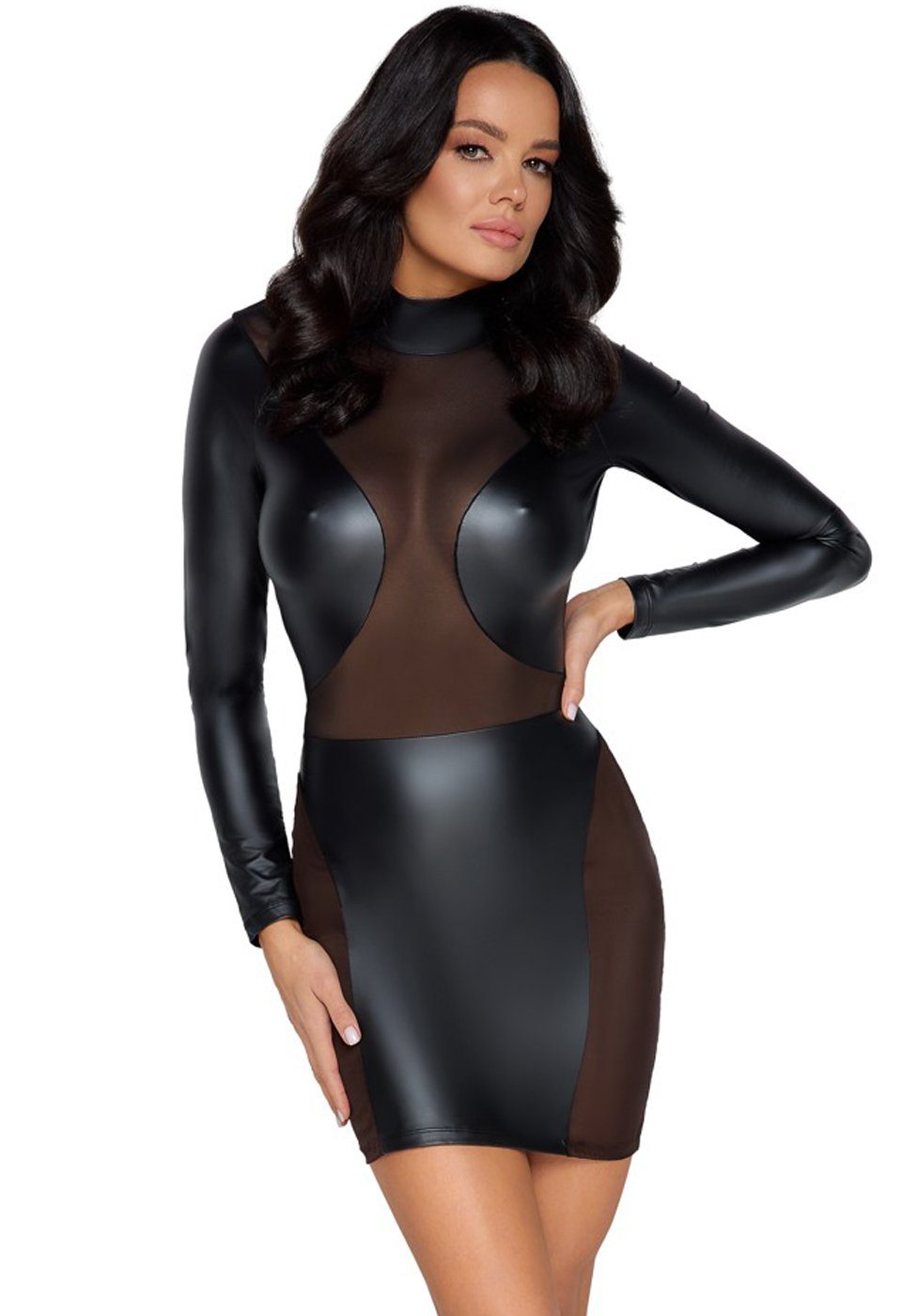 Cottelli Collection Minikleid Wetlook-Kleid transparent - günstig online kaufen