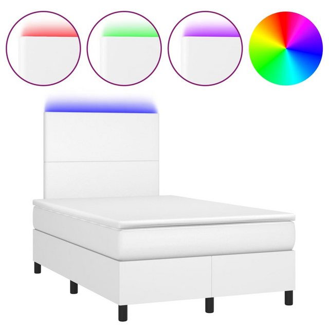 vidaXL Boxspringbett Boxspringbett mit Matratze & LED Kunstleder (120 x 200 günstig online kaufen