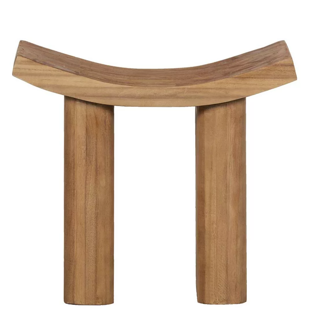 Japan Stil Hocker aus Paulownia Massivholz 50 cm breit günstig online kaufen