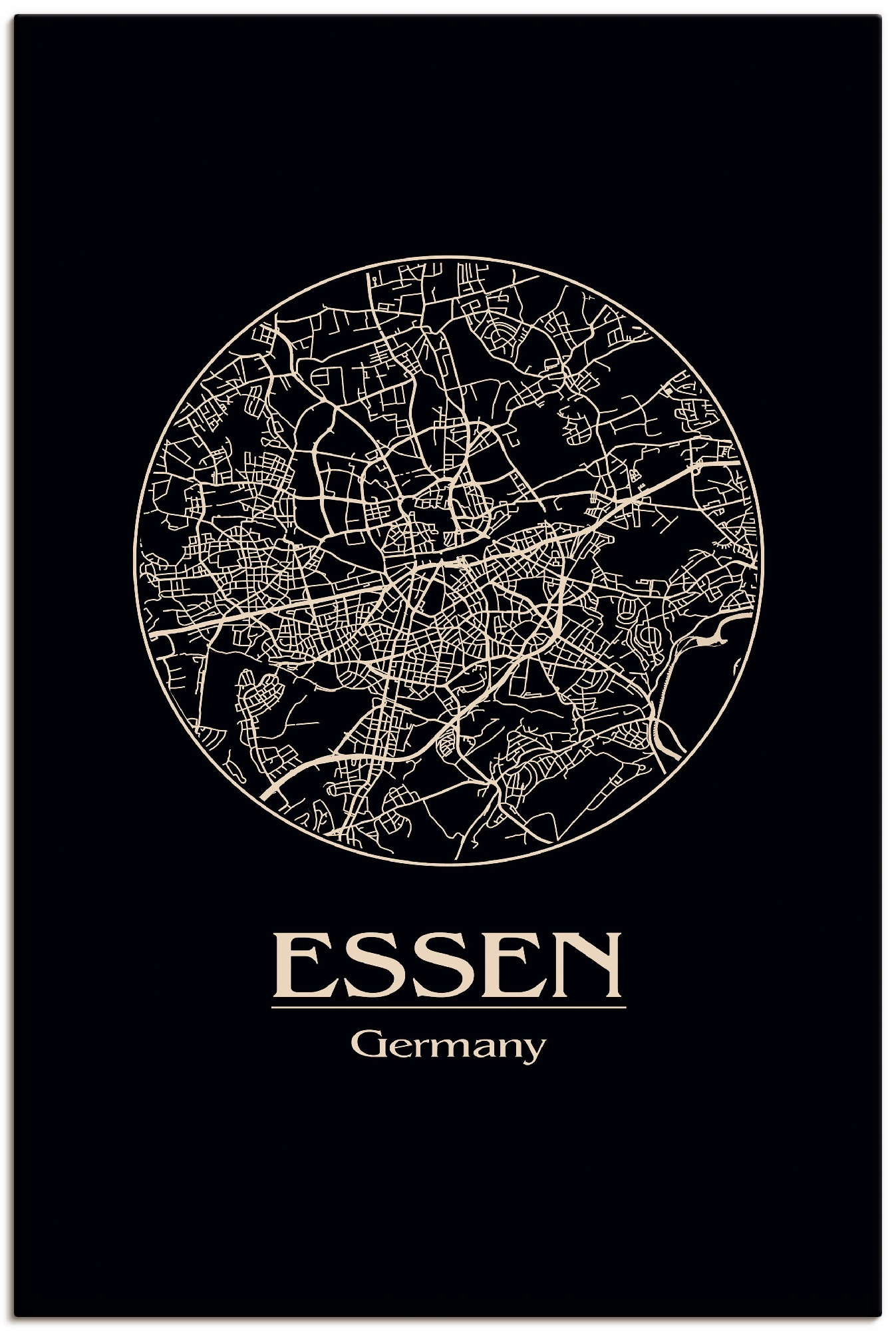 Artland Wandbild "Retro Karte Essen Deutschland Kreis", Deutschland, (1 St. günstig online kaufen