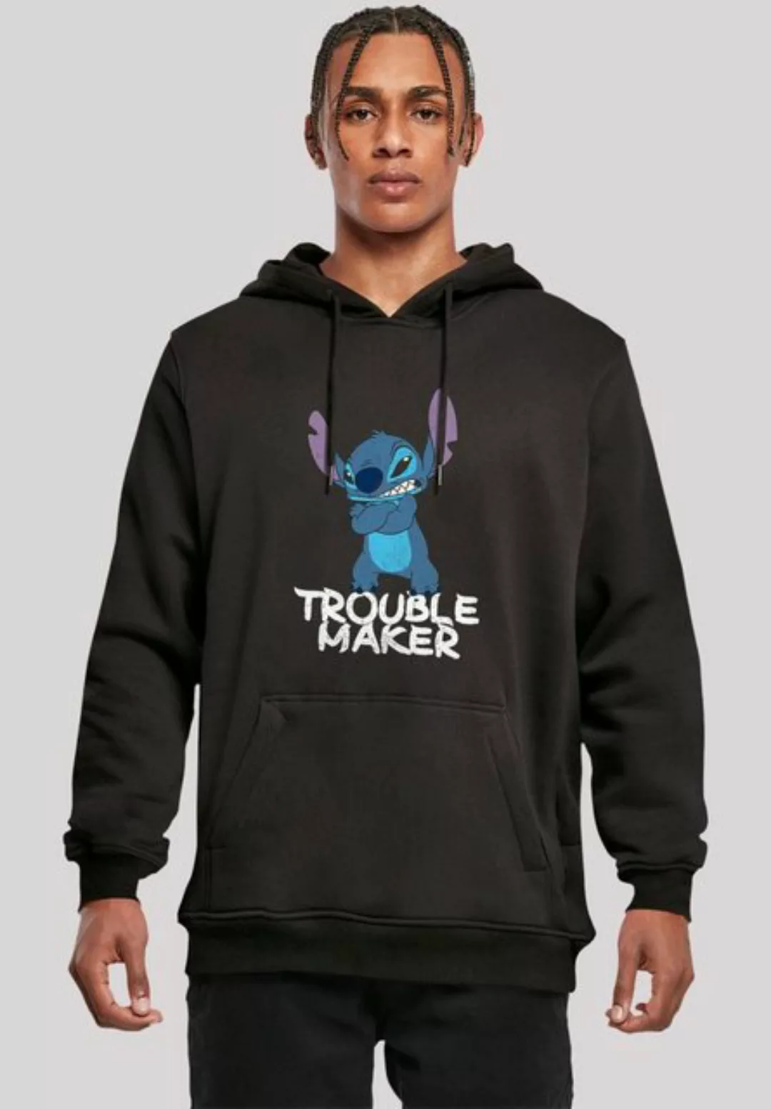 F4NT4STIC Kapuzenpullover Disney Lilo & Stitch Trouble Maker Hooded Sweater günstig online kaufen